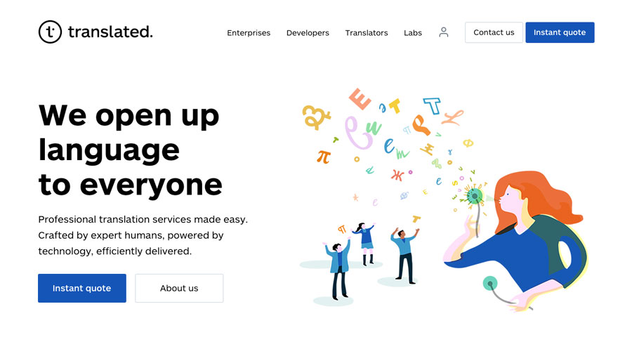 translated.com landing page